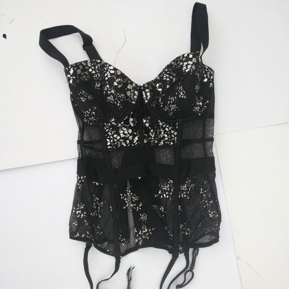 Victoria Secret Black Corset 32C - Picture 7 of 10